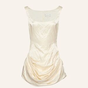 ISO Magda Butrym round neck ruched mini dress in red or white